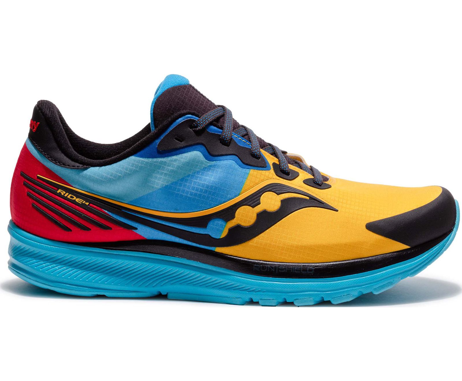 Saucony Ride 14 Runshield Men\'s Running Shoes Yellow / Blue / Red | AU 555OKIR